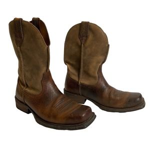 Ariat Rambler Western Cowboy Boots  Brown Leather Square Toe Men's 7.5